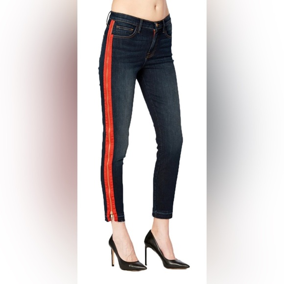 Etienne Marcel Jeans w/ red zipper. Raw hem. Size 27. GUC - Picture 2 of 16